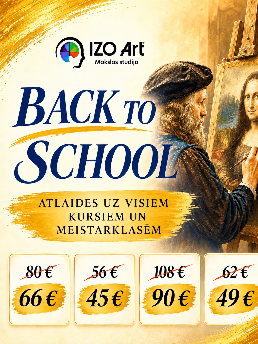 "Back to school" akcija! Zīmēšanas un gleznošanas kursi ar Nastasju Araju.