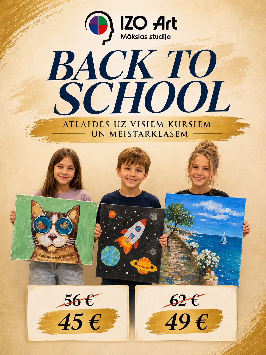 "Back to school" akcija! Radošā darbnīca bērniem 3-6 g.